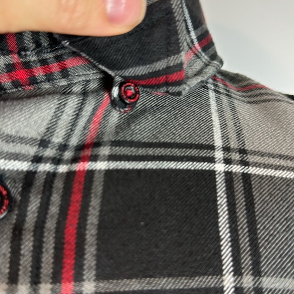 DIXXON™️ Men's Size 2X 'The Heritage' Long Sleeve Blk/Gray/Red Flannel Shirt - Picture 4 of 10